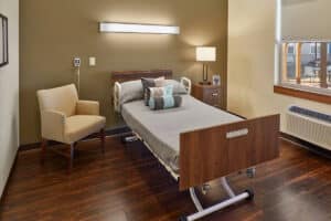 A residents room at Houston Transitional Care
