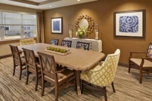 A dining room at Houston Transitional Care